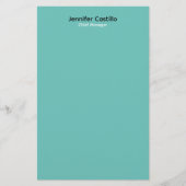 Schlicht Blau Schwarz-weiß Minimalistisch Briefpapier (Vorderseite)