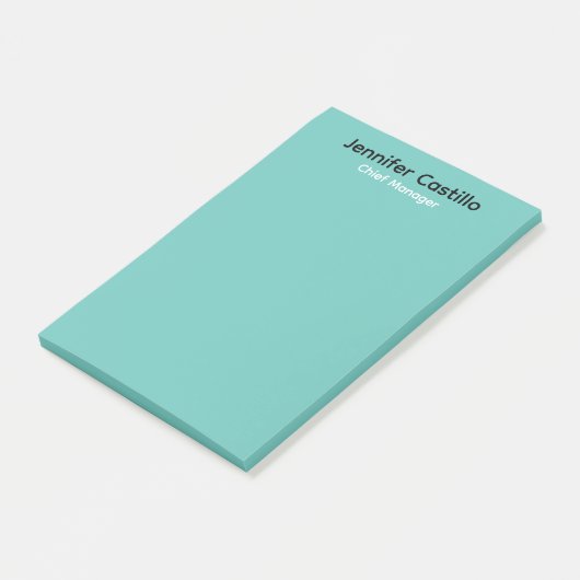 Schlicht Blau Schwarz-weiß Minimalistisch Post-it Klebezettel (angewinkelt)