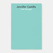 Schlicht Blau Schwarz-weiß Minimalistisch Post-it Klebezettel (Vorderseite)