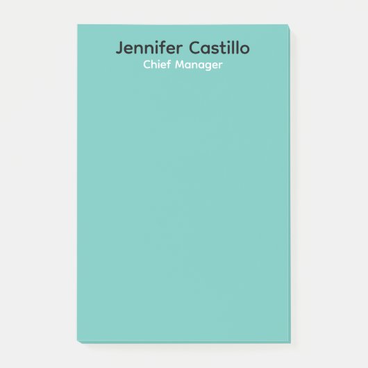 Schlicht Blau Schwarz-weiß Minimalistisch Post-it Klebezettel (Vorderseite)