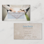 schlicht-blaue moderne Fotografie Visitenkarte (Vorne/Hinten)