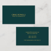 Schlicht blaugrüne gelbe Berufliche Visitenkarte (Vorne/Hinten)