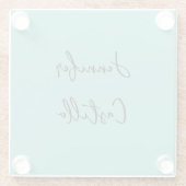 Schlicht Blue Black Minimalistisch Modern Calligra Glasuntersetzer (Rückseite)