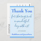 Schlicht, Blue "Danke" Postkarte (Vorne/Hinten)