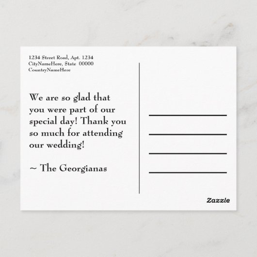 Schlicht, Blue "Danke" Postkarte (Rückseite)