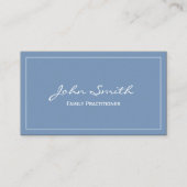 Schlicht Blue Family Practitioner Business Card Visitenkarte (Vorderseite)
