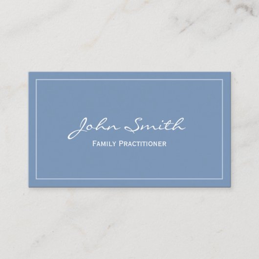 Schlicht Blue Family Practitioner Business Card Visitenkarte (Vorderseite)