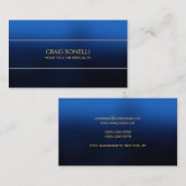 Schlicht Blue Gold Yellow Visitenkarte (Vorne/Hinten)