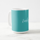 Schlicht Blue Green Modern Minimalistisch Kaffeetasse (Vorderseite Links)