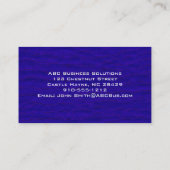 Schlicht Blue Modern Berufliche Visitenkarten Visitenkarte (Rückseite)
