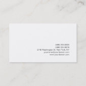 Schlicht Blue Modern Monogram Business Card Visitenkarte (Rückseite)
