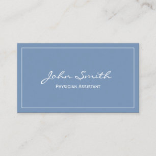 Schlicht Blue Physician Assistant Business Card Visitenkarte
