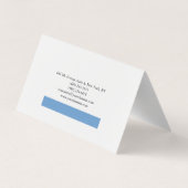 Schlicht Blue Schwarz-weiße Minimalistische Kallig Visitenkarten (Rückseite)