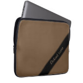 Schlicht Brown Personalisiert Laptopschutzhülle (Vorne Rechts)