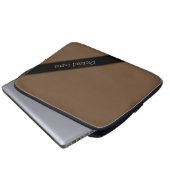 Schlicht Brown Personalisiert Laptopschutzhülle (Vorne Knopf)
