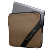 Schlicht Brown Personalisiert Laptopschutzhülle (Vorderseite Links)