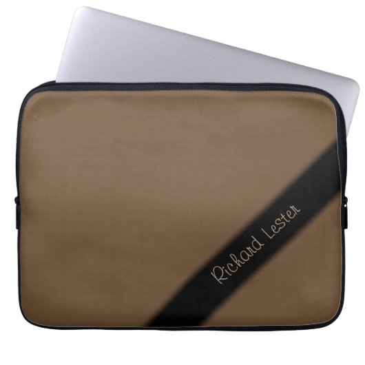 Schlicht Brown Personalisiert Laptopschutzhülle (Vorderseite)