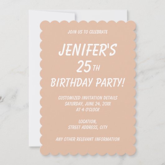 Schlicht Cashmere beige in fester Farbe Einladung (Vorderseite)