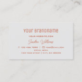 Schlicht Coral Light Gray Modern mit Monogram Simp Visitenkarte (Rückseite)