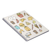 Schlicht Doodle Minimalistisch Food Variation Note Notizblock (Rechte Seite)