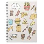 Schlicht Doodle Minimalistisch Food Variation Note Notizblock (Vorderseite)