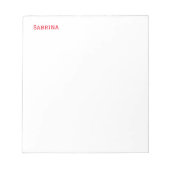 Schlicht Einfach Beruflicher Name Rot Notizblock (Vorderseite)