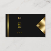 Schlicht Einfach Gold Schwarz Elegante Klasse 4a Visitenkarte (Rückseite)
