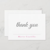 Schlicht Einfach Schwarz-weiß Minimalistisch Dankeskarte (Vorne/Hinten)