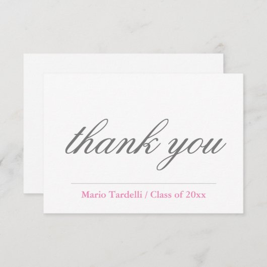 Schlicht Einfach Schwarz-weiß Minimalistisch Dankeskarte (Vorne/Hinten)