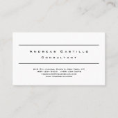 Schlicht Einfach Schwarz-weiße Berufliche Visitenkarte (Vorderseite)