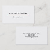 Schlicht Einfach Schwarz-weiße Minimalistische Visitenkarte (Vorne/Hinten)