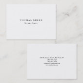 Schlicht Einfach Schwarz-weiße Minimalistische Visitenkarte (Vorne/Hinten)