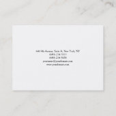 Schlicht Einfach Schwarz-weiße Minimalistische Visitenkarte (Rückseite)