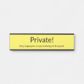 Schlicht, einfach und Minimalistisch "privat"! Sch Türschild (Vorderseite )