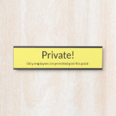 Schlicht, einfach und Minimalistisch "privat"! Sch Türschild (Vorderseite )