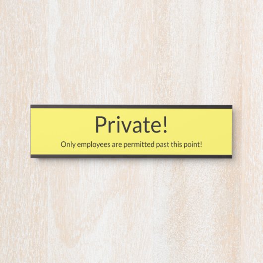 Schlicht, einfach und Minimalistisch "privat"! Sch Türschild (Vorderseite )