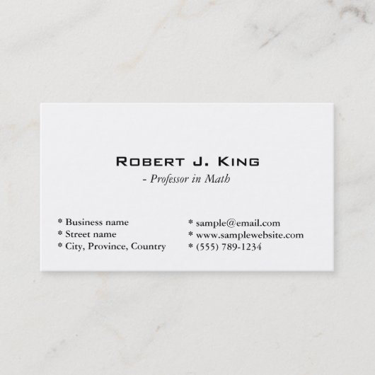 schlicht, einfach weiß visitenkarte (Vorderseite)