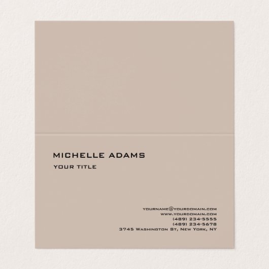 Schlicht einfache Berufliche Moderne Visitenkarten (Außenseite Aufgefaltet)