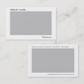 Schlicht Einfache Elegante Grau Weiß Minimalistisc Visitenkarte (Vorne/Hinten)