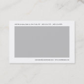 Schlicht Einfache Elegante Grau Weiß Minimalistisc Visitenkarte (Rückseite)