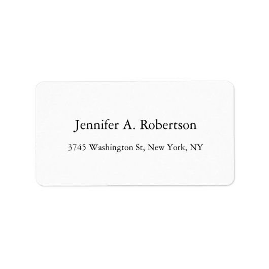 Schlicht Einfache Elegante Klassisches Minimalisti Adressaufkleber (Vorne)