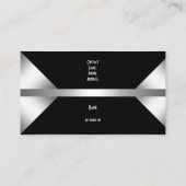 Schlicht Einfache Silber-Monogramm 4C Visitenkarte (Rückseite)