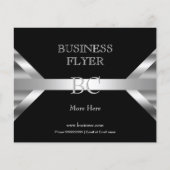 Schlicht Einfache Silber Schwarz-weiß Monogram 4D2 Flyer (Vorne)