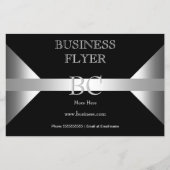 Schlicht Einfache Silber Schwarz-weiß Monogram 4D3 Flyer (Vorne)