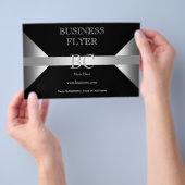 Schlicht Einfache Silber Schwarz-weiß Monogram 4D3 Flyer (Handgriff)