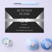 Schlicht Einfache Silber Schwarz-weiß Monogram 4D3 Flyer (Einzeln)