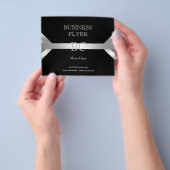 Schlicht Einfache Silber Schwarz-weiß Monogram 4D Flyer (Gruppe)