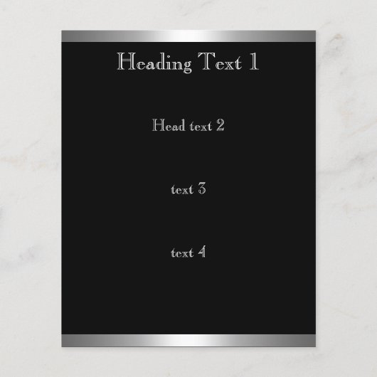 Schlicht Einfache Silber Schwarz-weiß Monogram 4D Flyer (Hinten)