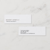 Schlicht Einzigartig Modernes Schwarz-weiß Mini Visitenkarte (Vorne/Hinten)