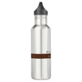 Schlicht Eleganbraun Minimalistisch Edelstahlflasche (Links)
